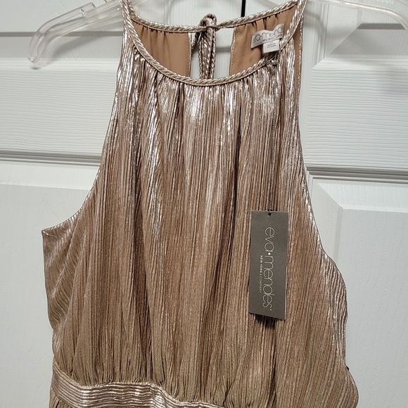 Eva Mendes for New York & Co Gold Metallic Maxi Dress - Picture 3 of 10